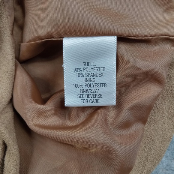 APT 9 Jacket Womens Small Camel Brown Faux Suede Zip Front Moto Lined Pockets - Picture 3 of 7